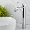 Brushed Gold Basin Faucets Waterfall Black Bathroom Faucet Single handle Basin Mixers Taps Tall Bath Faucet Sink Water Crane