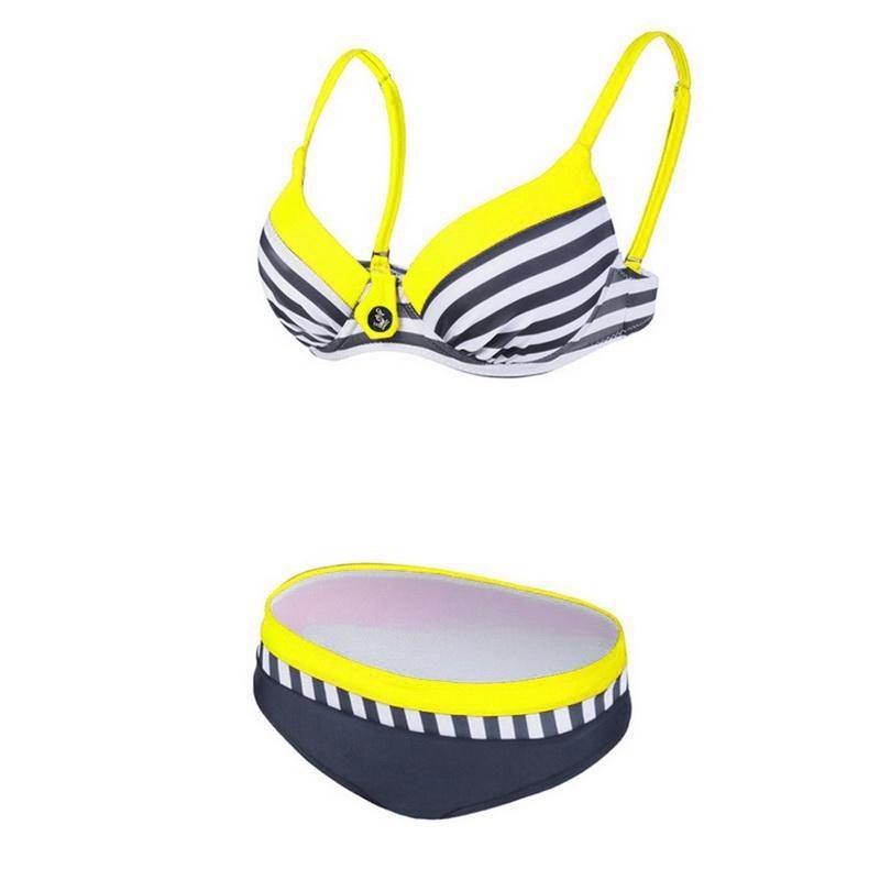 Trendy 2018 Fashion Bikinis Set For Women With Push-up Padded Design And Polka Dots