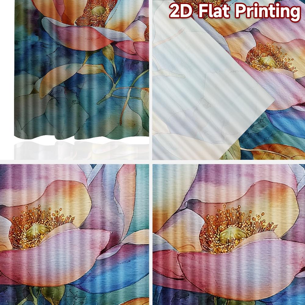 2D FLAT PRINTING 2pcs Curtains (Without Rod) Floral Spring Blossom Design (2) Modern Fashionable Curtainments during the Ramadan
