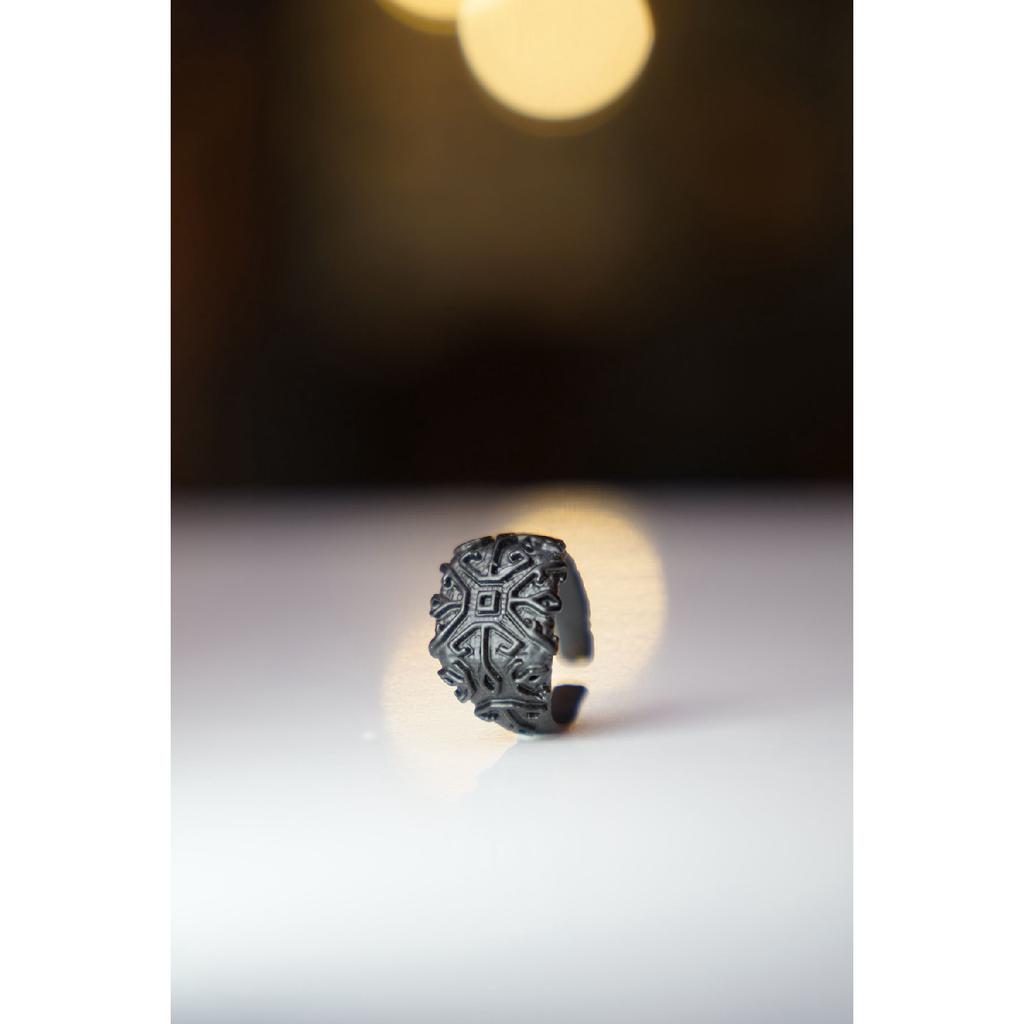 Men's Silver Plated Labyrinth Model Adjustable Ring