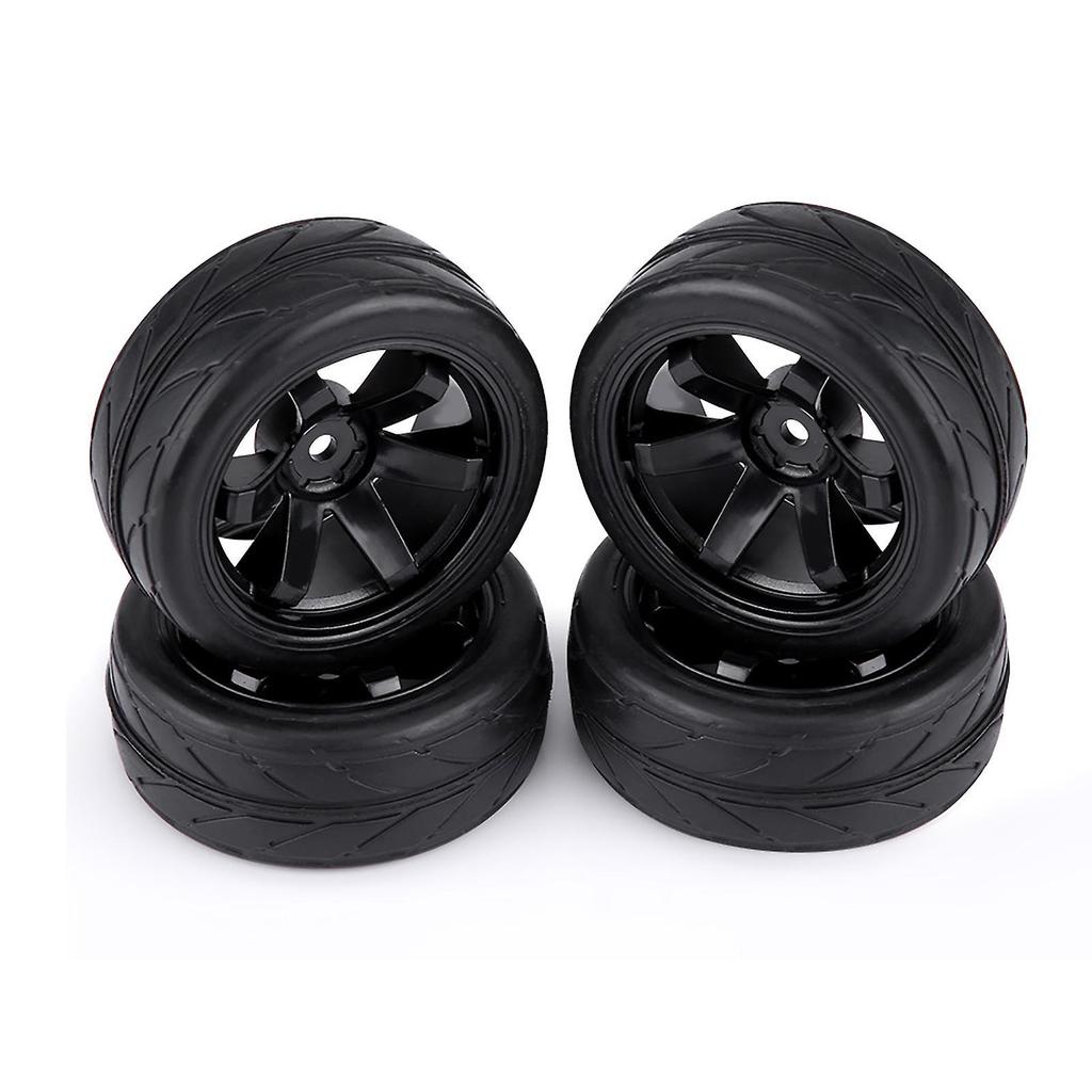 4pcs Set Tires Rubber Tyre Racing Off road Vehicle Wheel Rim for RC 1:10 Car Part (6 Holes)