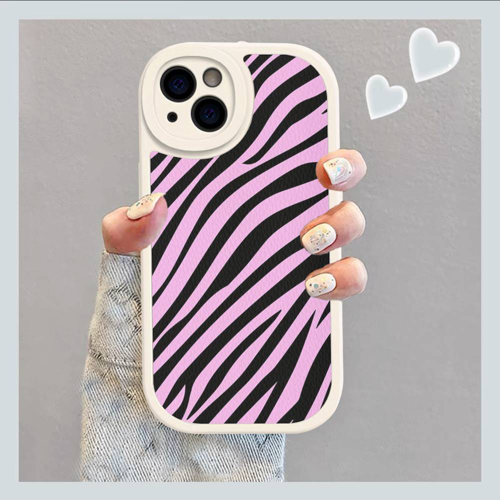 Zebra Print Clip Art For IPhone 16 15 14 13 12 11 Pro Max Plus Leather Phone Cover