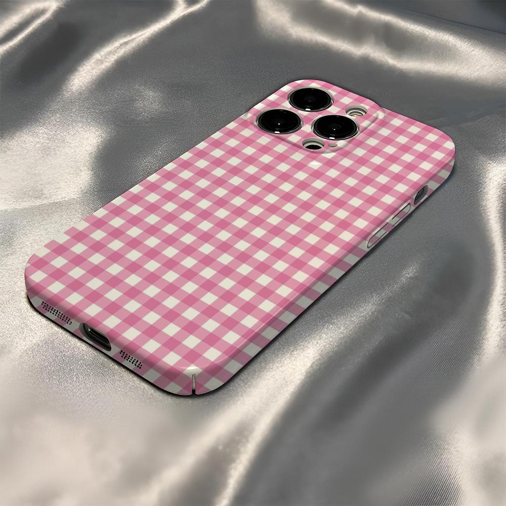 

Retro Red Gingham Phone Case For IPhone 16Promax 16 15 14 13 12 11 Pro Max Plus Tough Personalized Cover iPhone16Pro