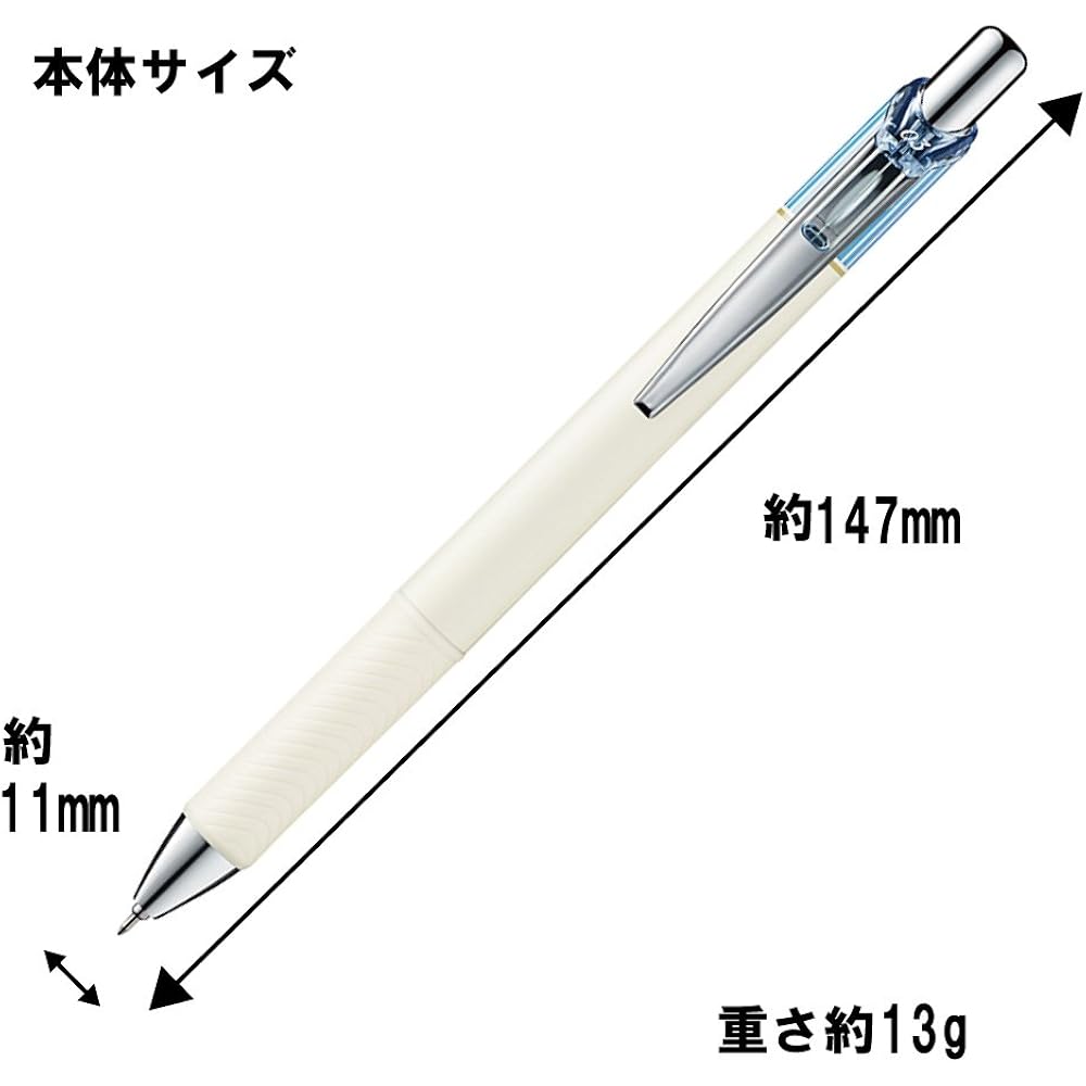 Pentel Ballpoint Pen Gel Ink Gel Crena 0.3mm Saxophone Blue Shaft BLN73LS-A Black 10pcs