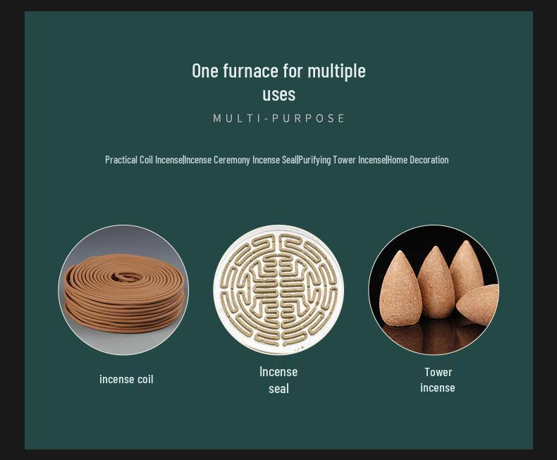 Ceramic Suanni Beast Coil Incense Burner with Lid - Antique Style Ornament for Home