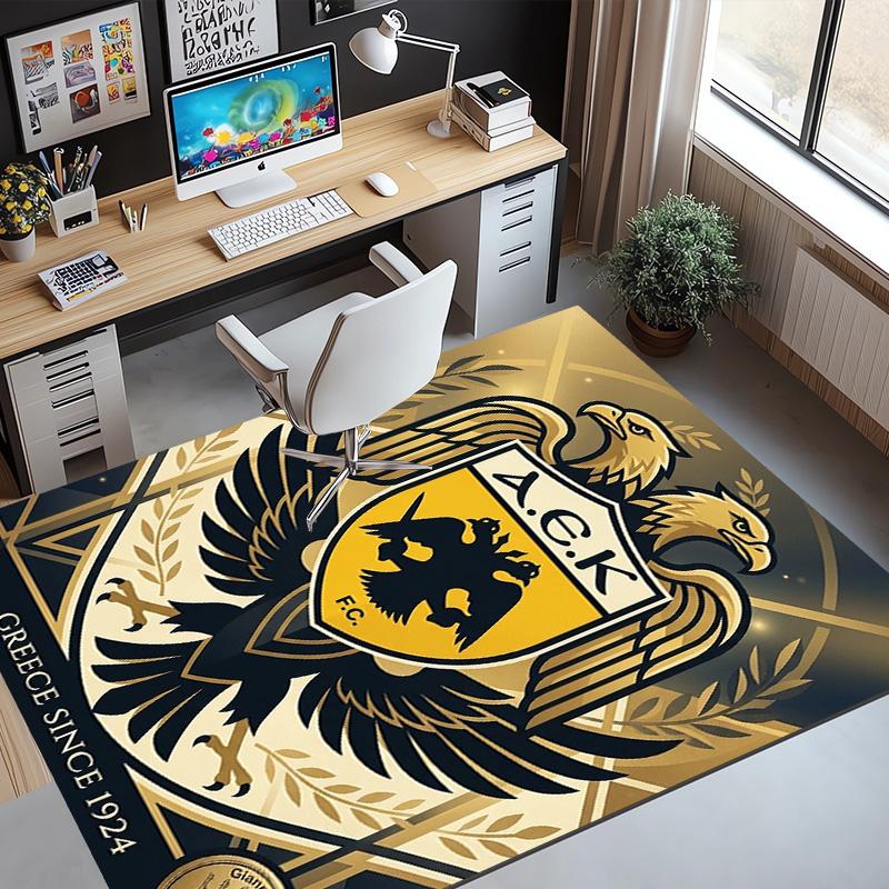 AEK Athens FC Pattern Rug, Indoor/Outdoor Mat, for Picnic, Gameroom, Bedroom, Office, Living Room, Home Decor Carpet, Birthday Gift