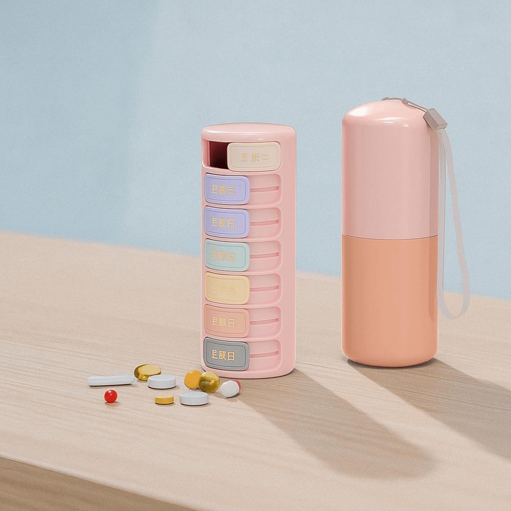 Waterproof 7 Grids Pill Case Plastic Medicine Box Lightweight Weekly Pill Box  for Home