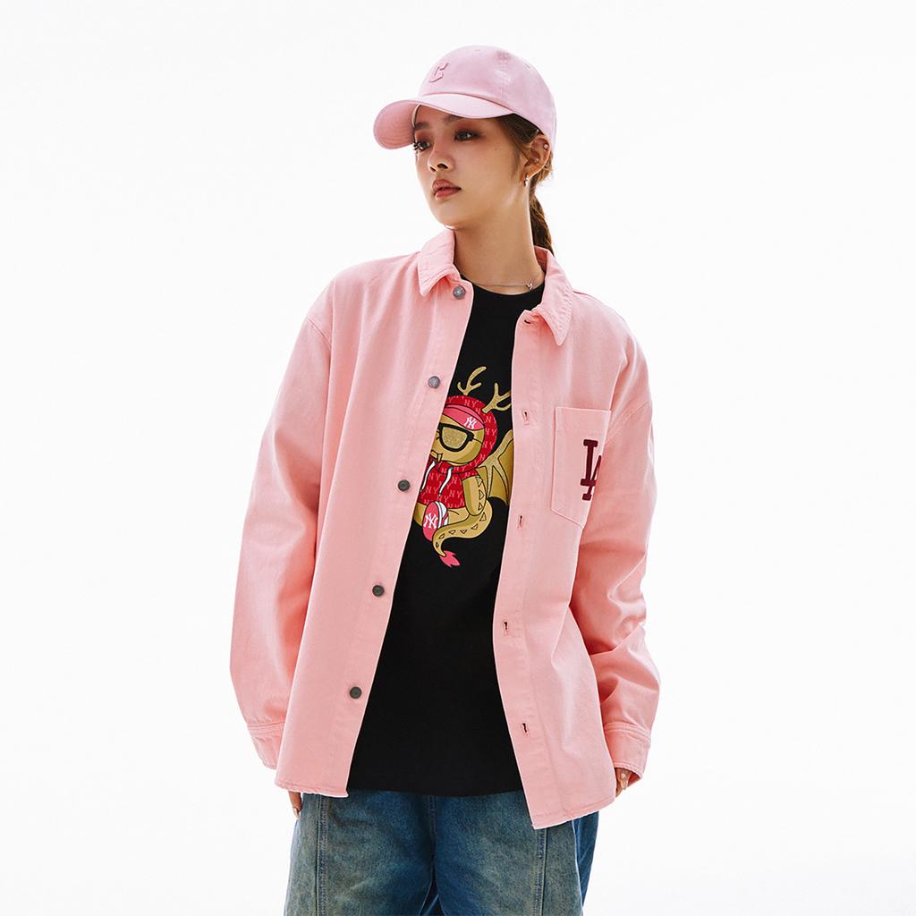 New MLB Denim Jacket Unisex Peach Pink 3ADRV0141-07PCS