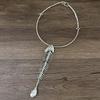 Zinc Zinc Alloy Fashion Exaggerated Necklace Rhinestone Fish Bone Neck Chain  For Women