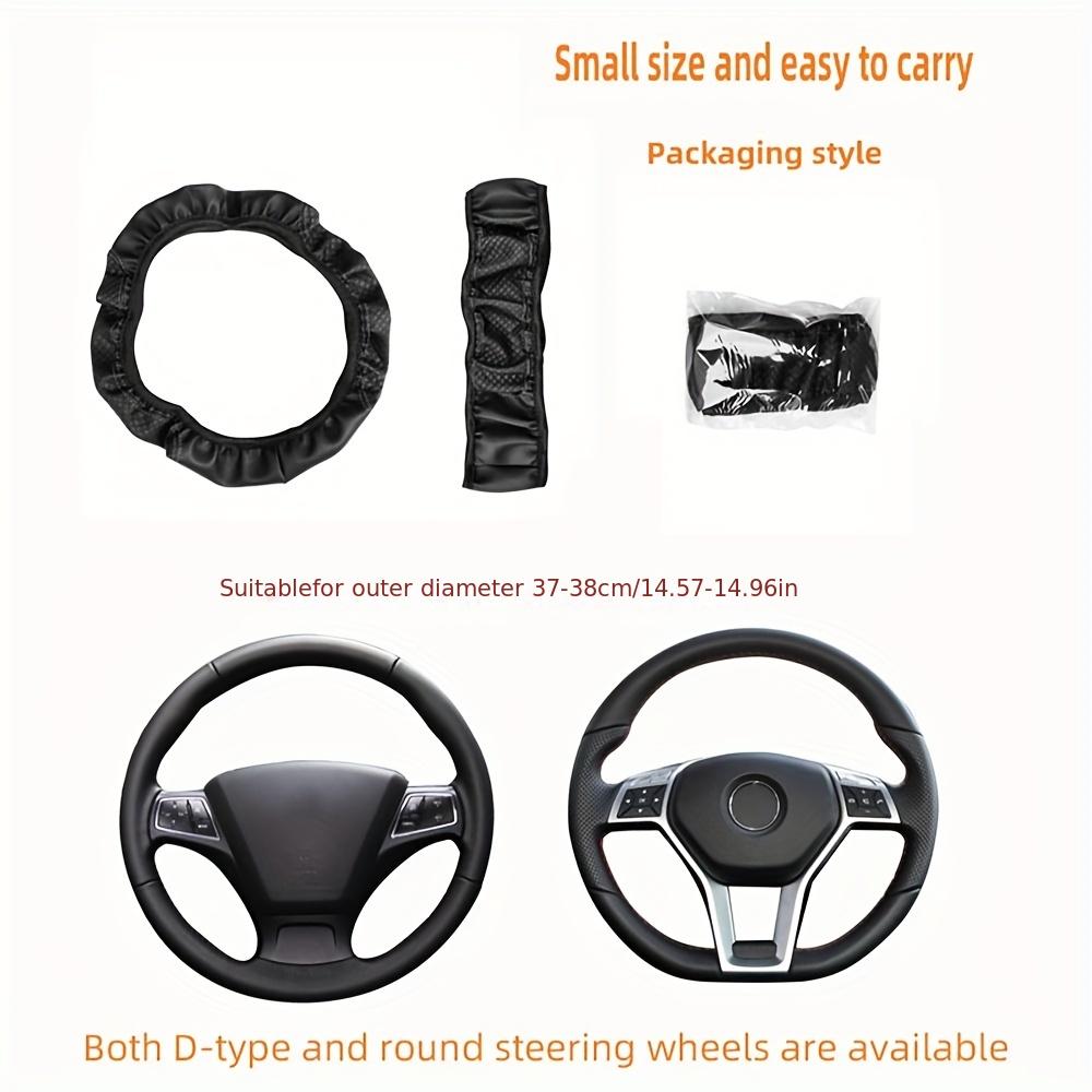 No Inner Ring Car Steering Wheel Cover PU Leather Embossed 3D Comfortable Soft Suitable For 37-38CM Outer Diameter Steering Wheel Car Accessories