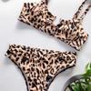 European and American Sexy Swimsuit Women's Split Leopard Print Bikini Set
