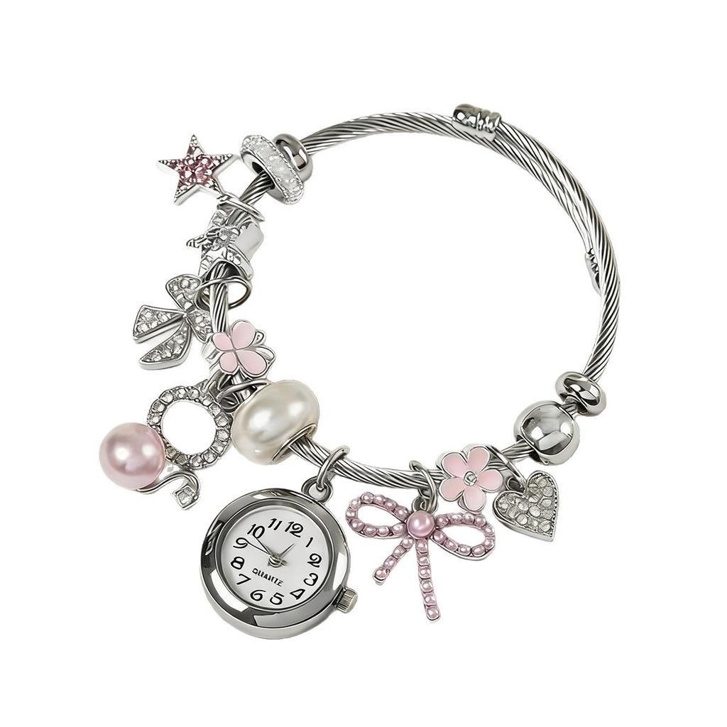 Pink White Black Kitten Pendant Watch Bracelet Fashion Simple Delicate Jewelry