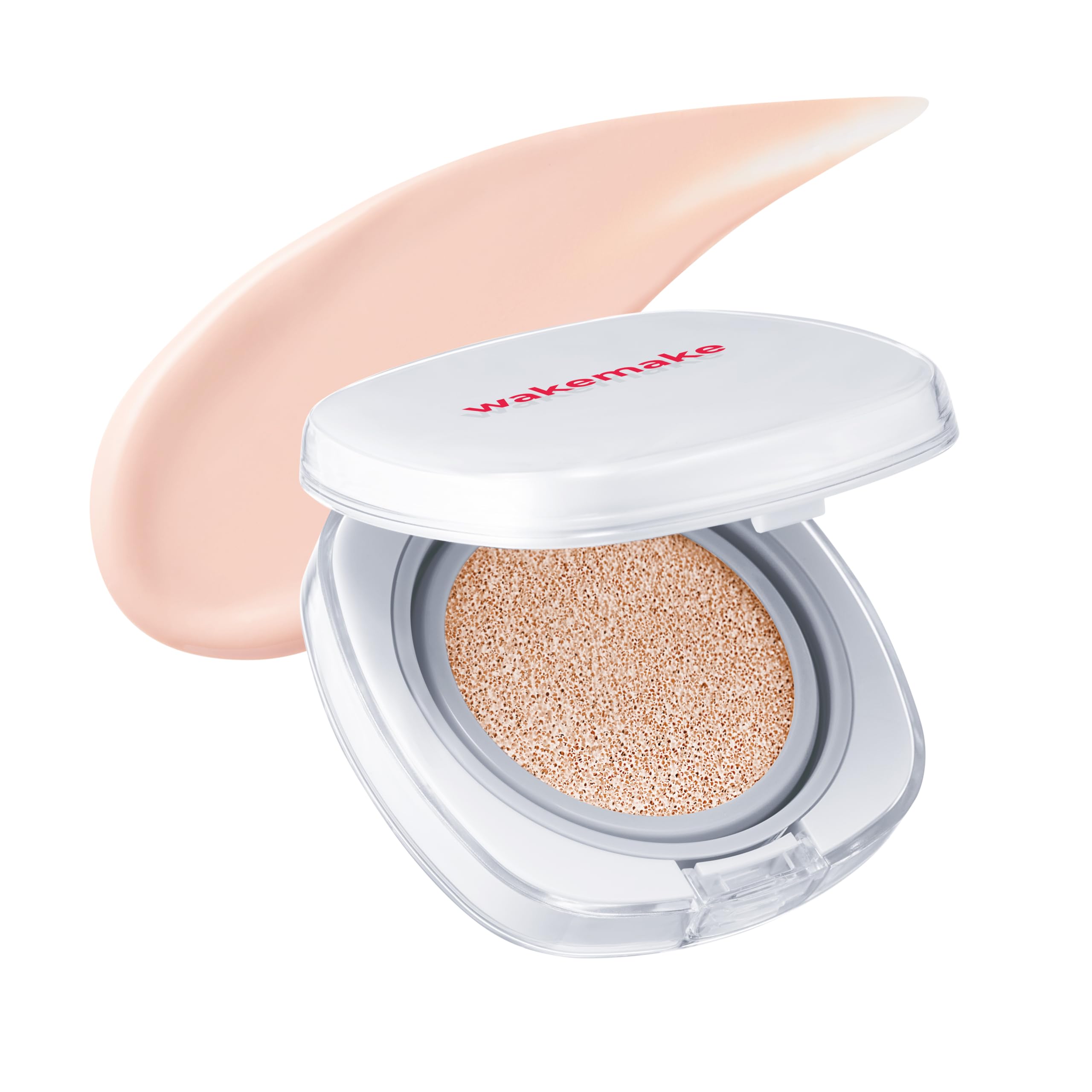 

wakemake Бесшовный кушон-основа для макияжа Натуральный Поры Популярная корейская косметика Розовый SPF50+ PA+++ Увлажняющий, Покрытие, Покрытие, Стойкий, (22П