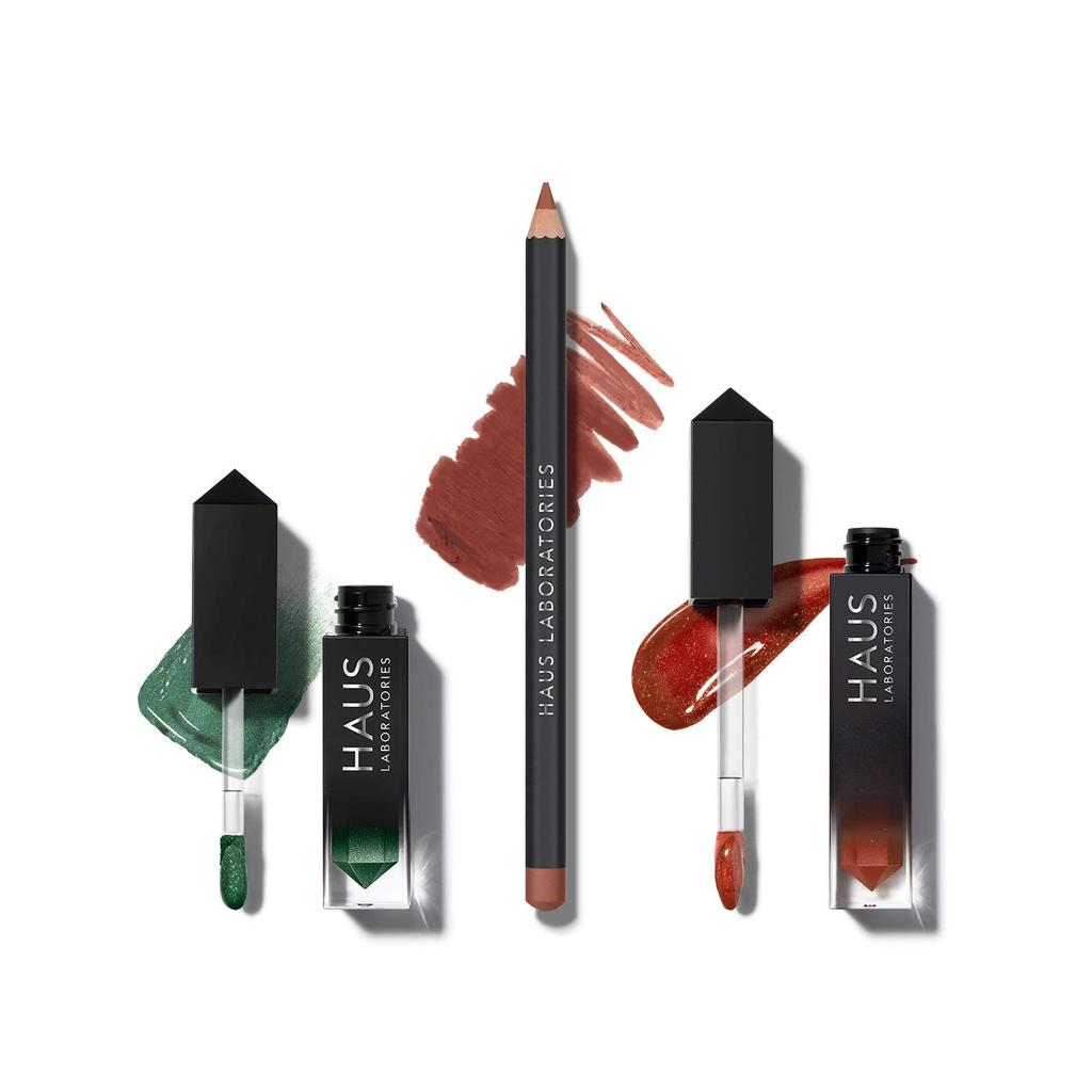 HAUS LABORATORIES HAUS of Collections Set Lip Lip Liner of 3-piece All-Over Color, Gloss, (HAUS Dynasty)