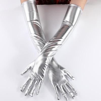Stretch Pu Leather Skinny Long Glove Punk Rock Hip Hop Jazz Disco Dance Gloves