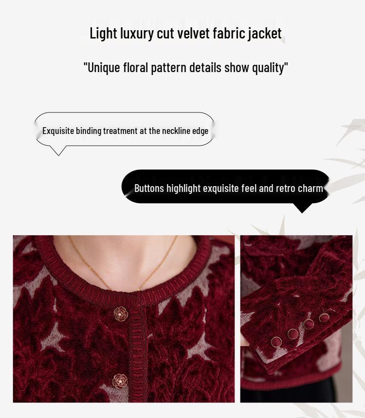 High-Quality Autumn/Winter Women’s Top Coat - Comfortable, Casual Round Neck with Elegant Print