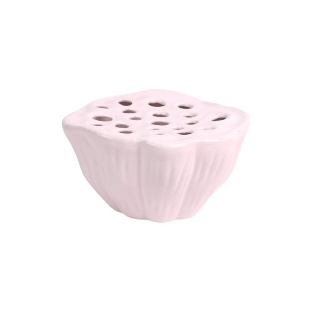 Chinese Style Ceramic Lotus Vase Exquisite Zen Meaning Artificial Flower Arrangement Vessel Natural Lotus Pod Flowerpot