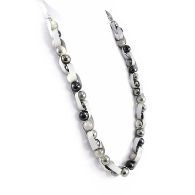 [H3036] - Designer Necklace 'Kilimanjaro' Gray White