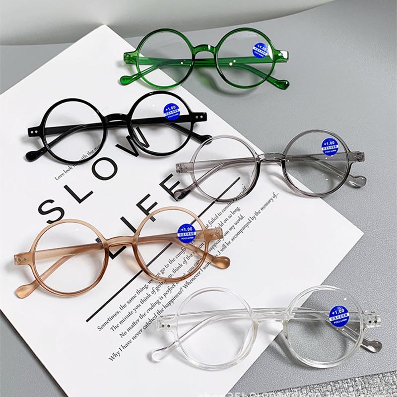 Women'S Trend Reading Glasses Unisex Fashion Transparent Anti-Blue Light Eyewear Ladies Small Round Presbyopia Eyeglasses