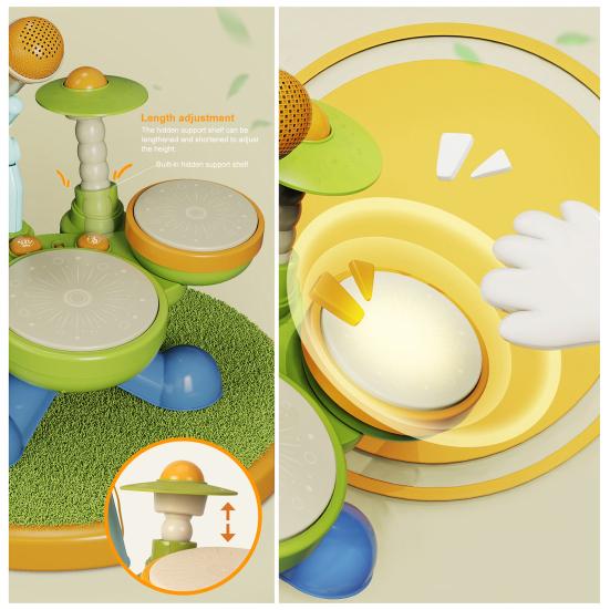 1 sett Stimulerende pedagogisk trommelekesett Safe musikkinstrumenter til barn Curious Minds Gave til gutter Jenter