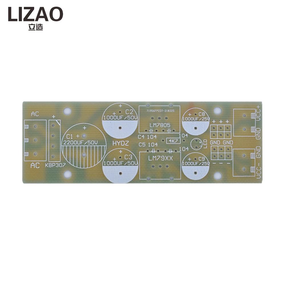 LIZAO AC5-12V to DC ±5V Dual Output LM7805+L7905 Voltage Regulator Kit DIY Power Supply Module with PCB and Components