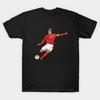 Men Black Print T-shirt David Beckham Free Kick England No-Cut Transfer Paper Print Cotton Tshirt