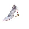 New Summer Pointed Transparent Pointed High Heels Rhinestone Yang Mi Red Sole Single Shoes