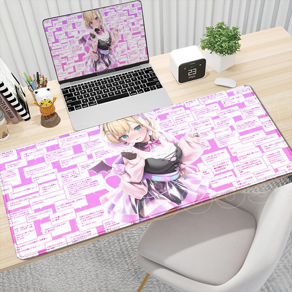 Anime Girl Office Keyboard Accessories Large Table Gaming Carpet Hololive Cute Kurumi Noah Mousepad XXL Locking Edge Desktop Mat