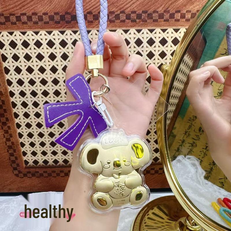 Shuibei 999 Pure Gold Koala Pendant - Peace & Joy Charm for Phone, Bag, or Keychain