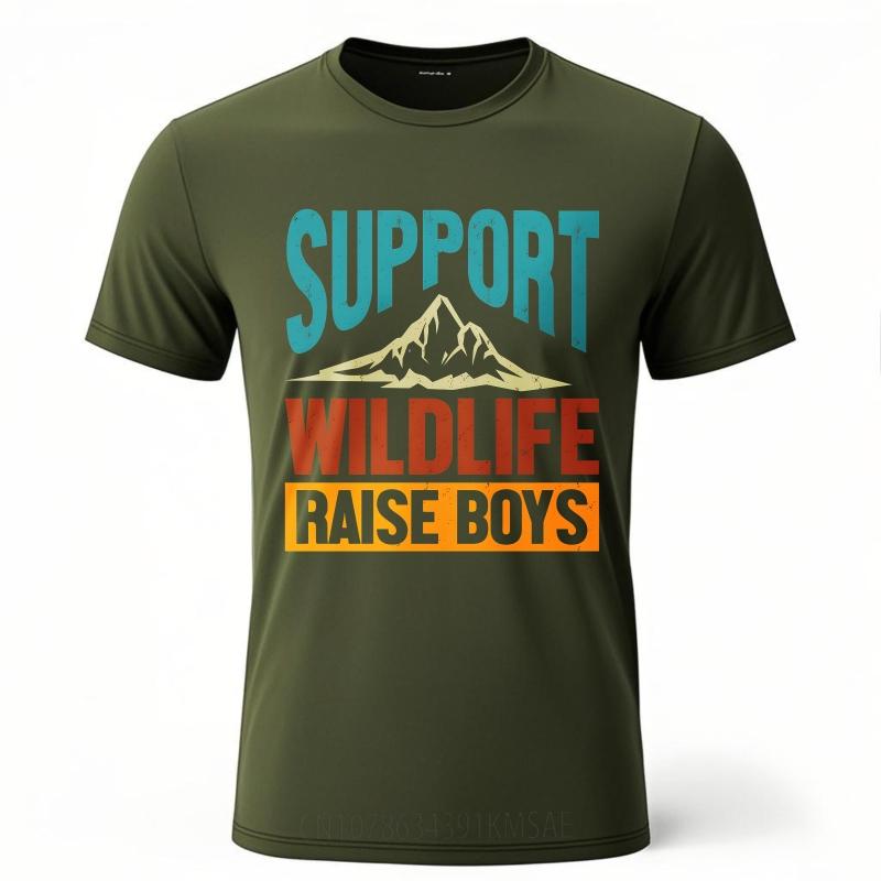 Unisex Summer Women tshirt Support Wildlife Raise Boys Mountain Design Short Sleeve Travel O Neck Tees Cotton Tshirt For Men