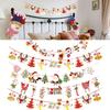 Pulling Flag Christmas Ornament Cartoon Santa Claus Party Hanging Banner Decor