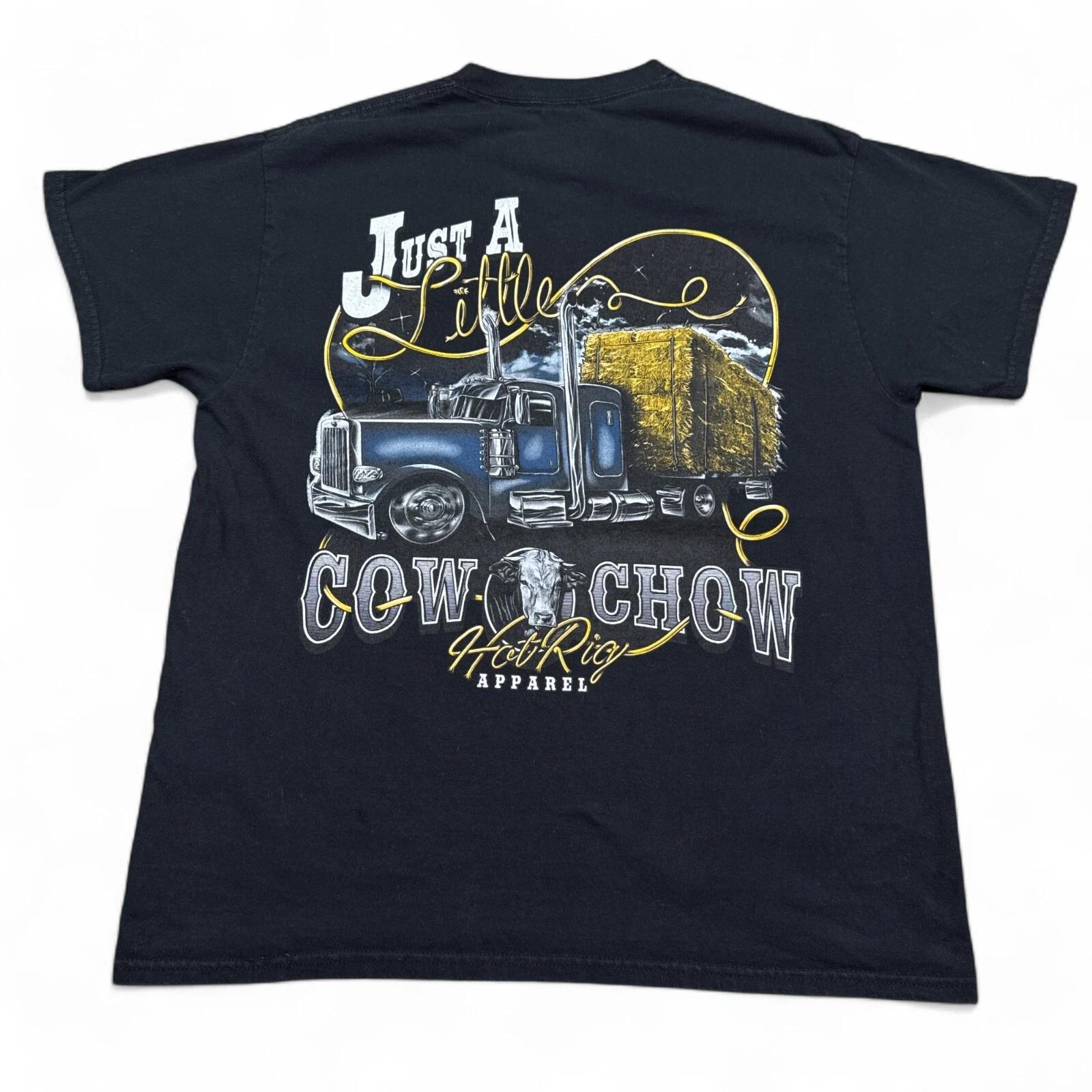 Big Rig Trucker T Shirt Mens Size Large Black Vintage Style Big Logo Y2K Tee XL