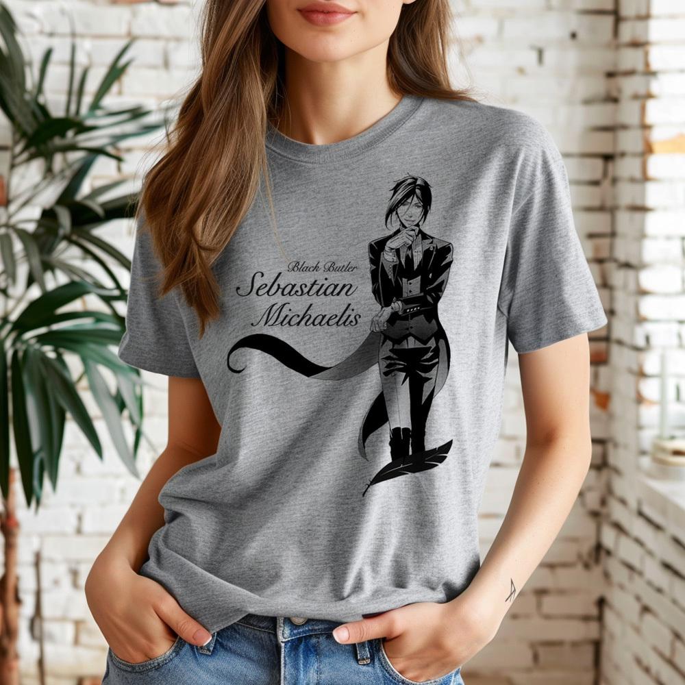 Black Butler shirt women Psychedelic women Graphic Retro korean clothes University t-shirt Retro harajuku Y2k 2000s Grunge