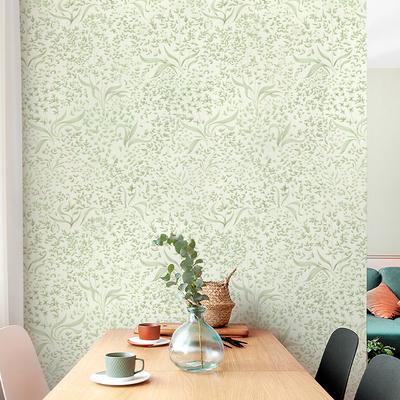 Grüne Blätter, selbstklebende Tapete, frische Blumen, wasserfeste Wanddekoration, Kontaktpapier, Retro-Möbelaufkleber