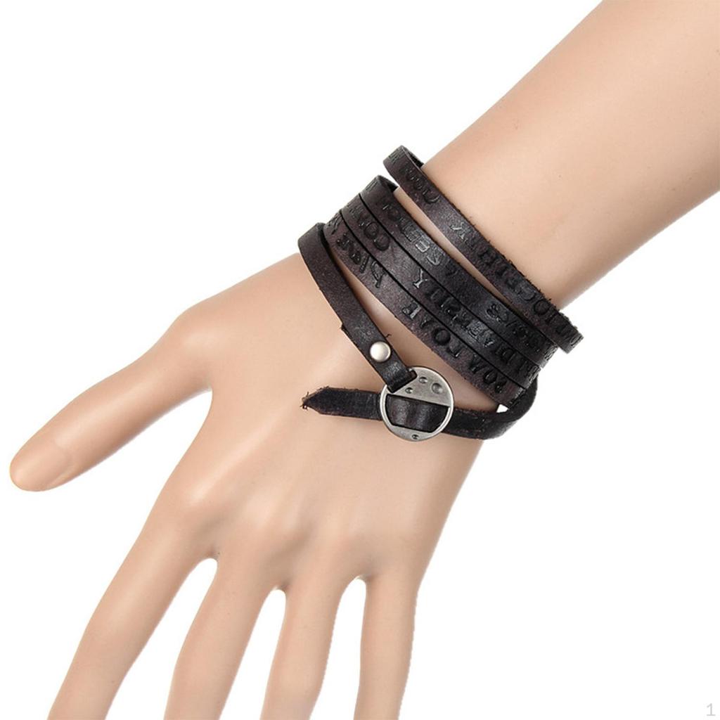 Fashion Wide Bracelet Punk Gifts Vintage Adjustable Bangles Wristband for Rock Jackets Wedding Boys