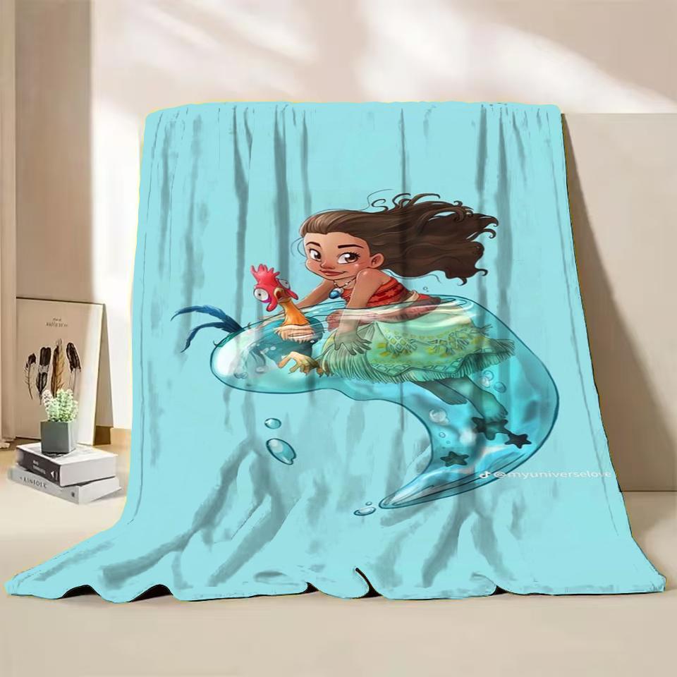 Disney Moana Duffy Flanel Worpdeken voor Bed Sofa Thuis Slaapkamer Kantoor Reizen Kinderdeken Kinderen Winter Warm Cadeaus
