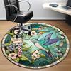 1pc Hummingbird Flowers Office Round Rug, Carpet for Office, Gaming, Lightweight Round Floor Mat yy260205019