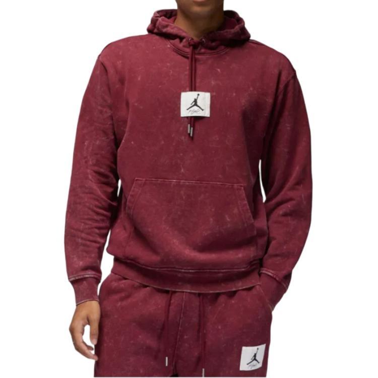 Air Jordan Essential Washed Fleece Hoodie 'Burgundy' Men's DR3087-680