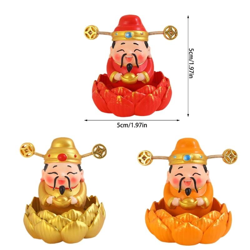 God of Wealth Figurines Resins Cai Shen Statues God of Fortune Caishen Sculptures Fengshui Ornament Home Office Decors