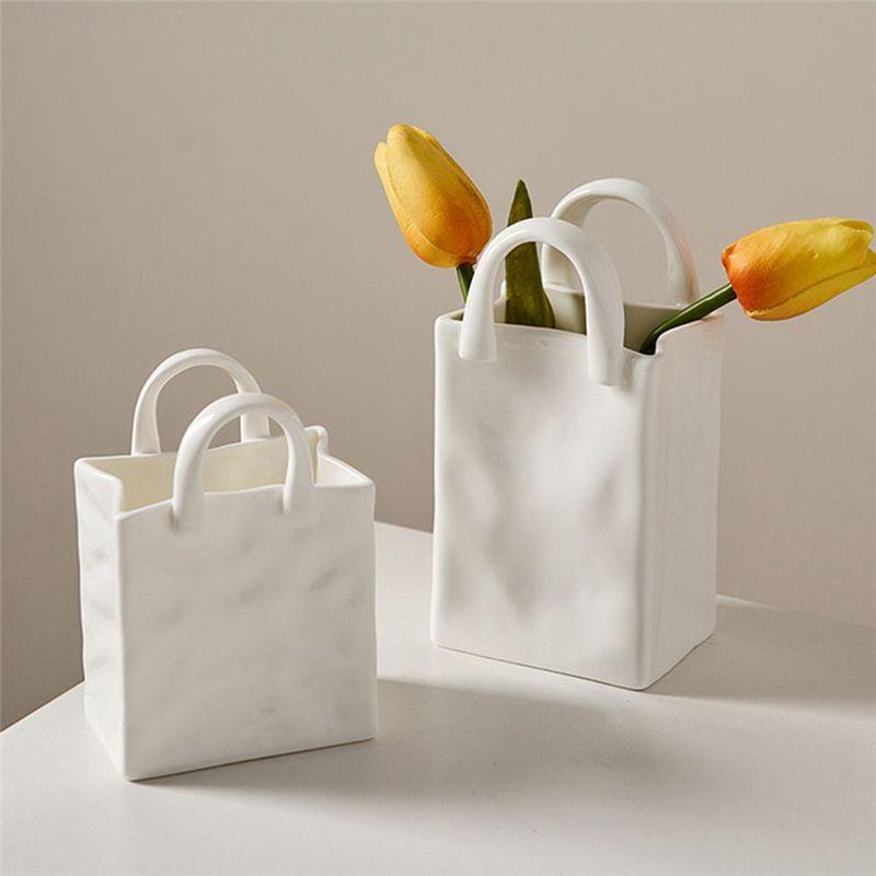 Praktisch-Nordische Wohnkultur Handtaschen-Vasen Für Blumen Moderne Raumdeko Trockenblumen-Vasen-Arrangement Deko Pflanztopf B
