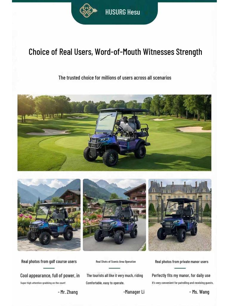 2-8 Seat Golf Cart for Tourist Areas, Hotels, and Scenic Tours