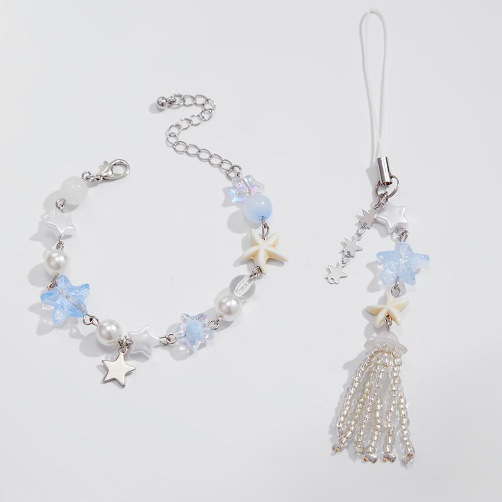 Ocean Sea Star Fringed Bracelet Bracelet Simple Imitation Pearl Beaded Hand Pendant