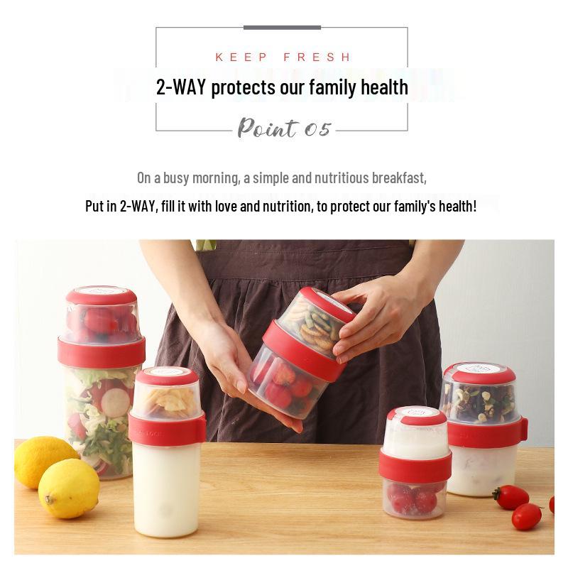 Double-Layer Food Storage Box: Child & Baby Safe, Food-Grade Sealed Jar for Snacks and Lunches.