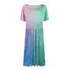 Women Casual Printed Round Neck  Long Dress