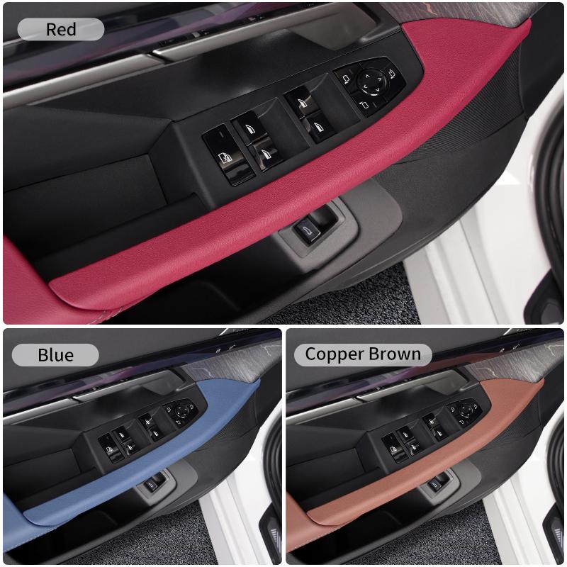 2025 Hot For BMW 5 Series G60 2024 Car Interior Door Handle Protect Cover ABS Inner Door Pull Trim Decora Stickers Auto Styling