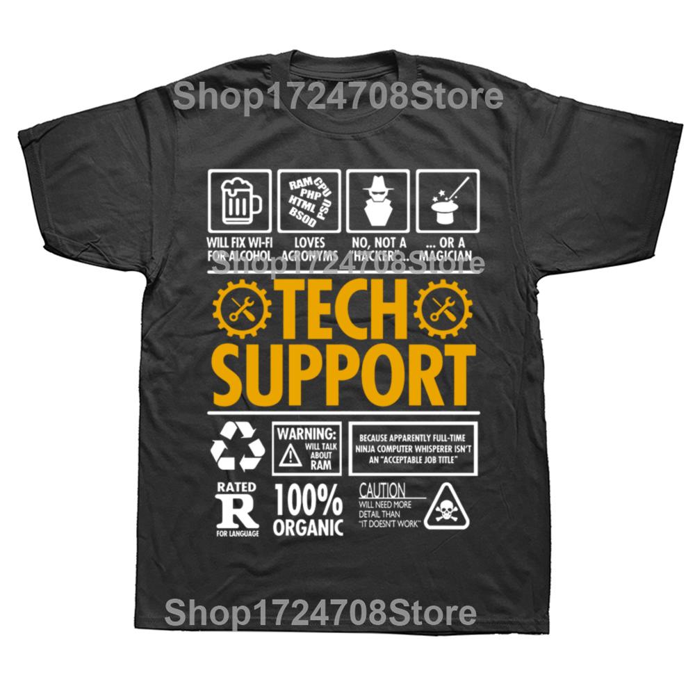 Tech Support Funny IT Helpdesk Graphic Tshirts Men Womens Fashion Casual Tshirt 100 Cotton Loose Oversized T Shirt
