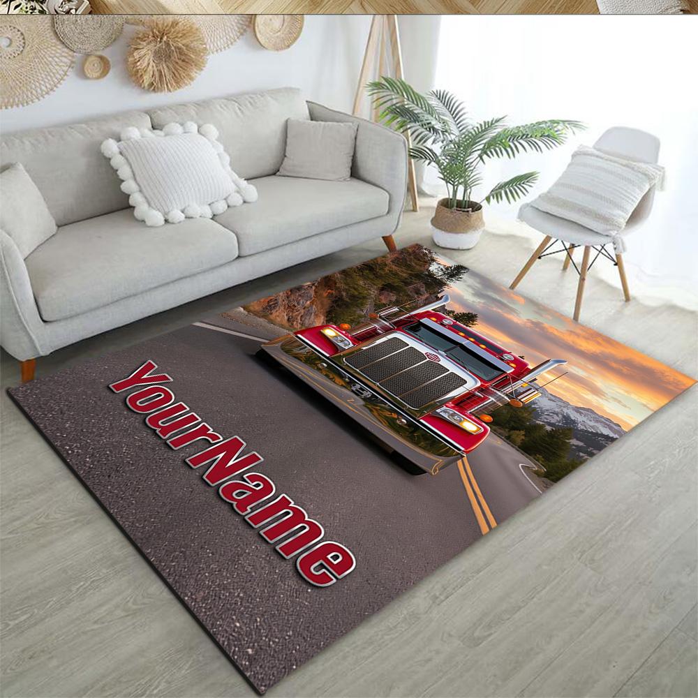 Peterbilt Heavy Trucks Customize Your Name Floor Rug Office Rug Perfect for Balcony Decorate room Hallway Study room Antislip Carpet Office home decor