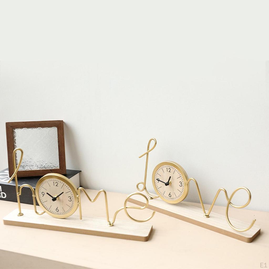 Artistic Clock Sculpture Table Timepiece Free Standing 32.2x6x17.5cm for Living Room