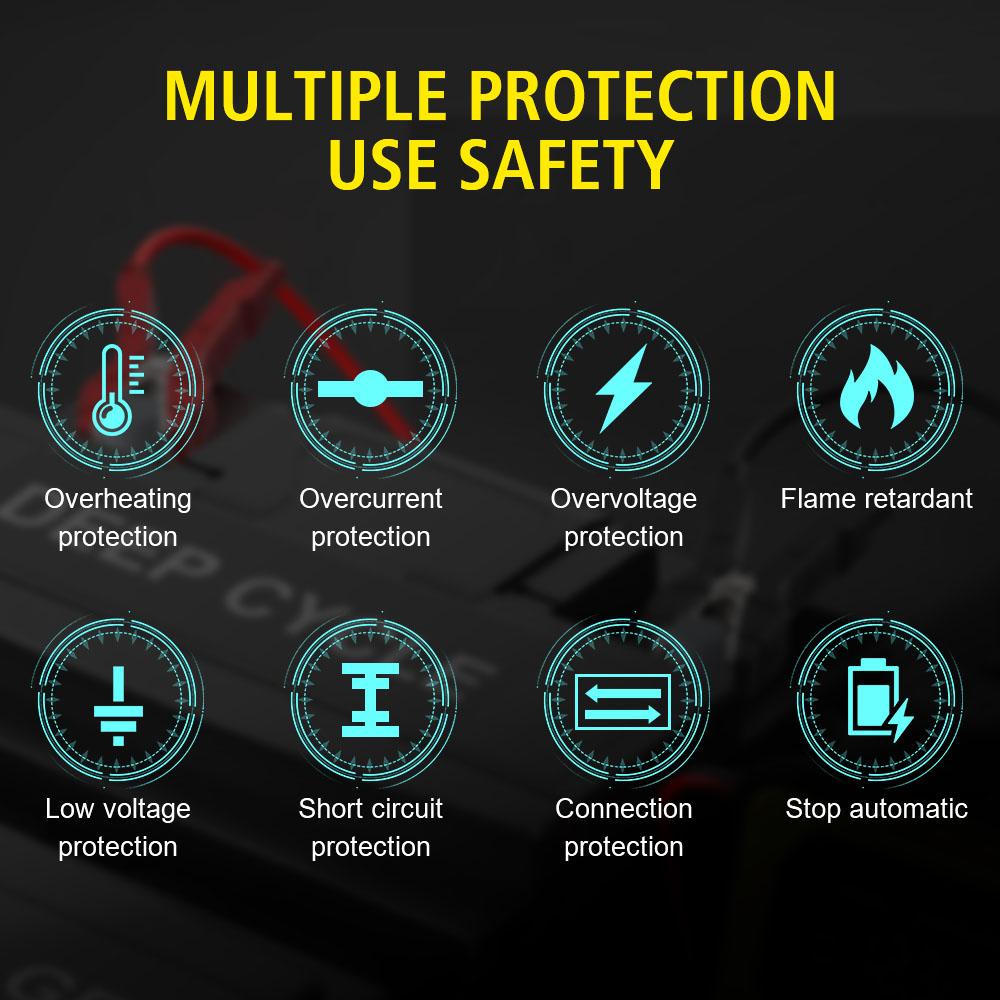 For Auto Moto Wet Dry Lead Acid AGM Gel Power Pulse Repair LCD Display Quick Charge Car Battery Charger 12V 6A