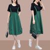 Plus Size Women's Stylish Korean Mid-Length Dress - Summery 2024 Trend